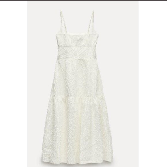 ZARA ZW COLLECTION FRAYED JACQUARD Dress Size S NEW WITH TAG! - Picture 5 of 11